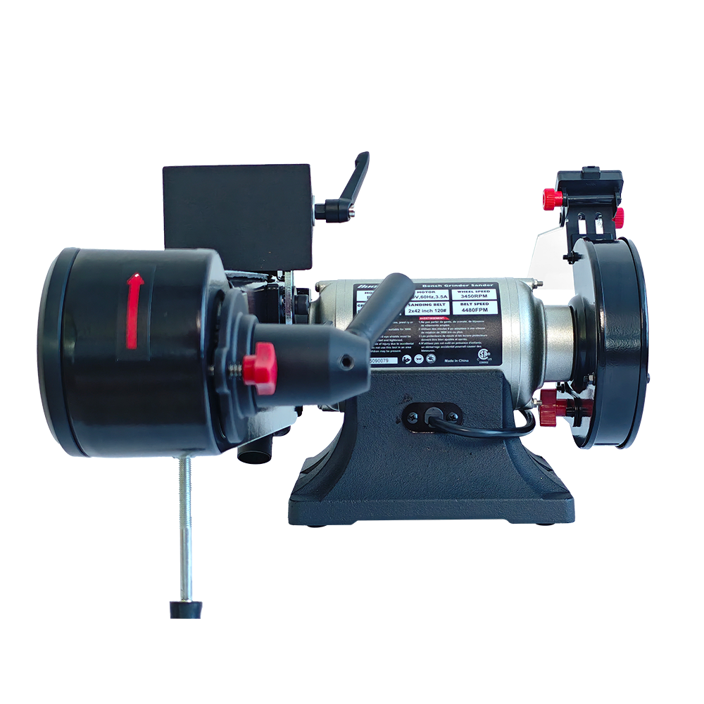 BUCKTOOL Combo Belt Sander and Bench Grinder, 2" x 42" Belt, 6" Grinder, Knife Sharpener with Large Work Table, BG2600