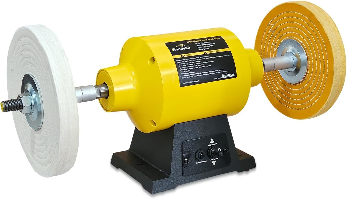 10 Inch Bench Buffer Polisher, Dual Speed 1750/3450RPM Electric Buffing Machine TDS-250BGDS