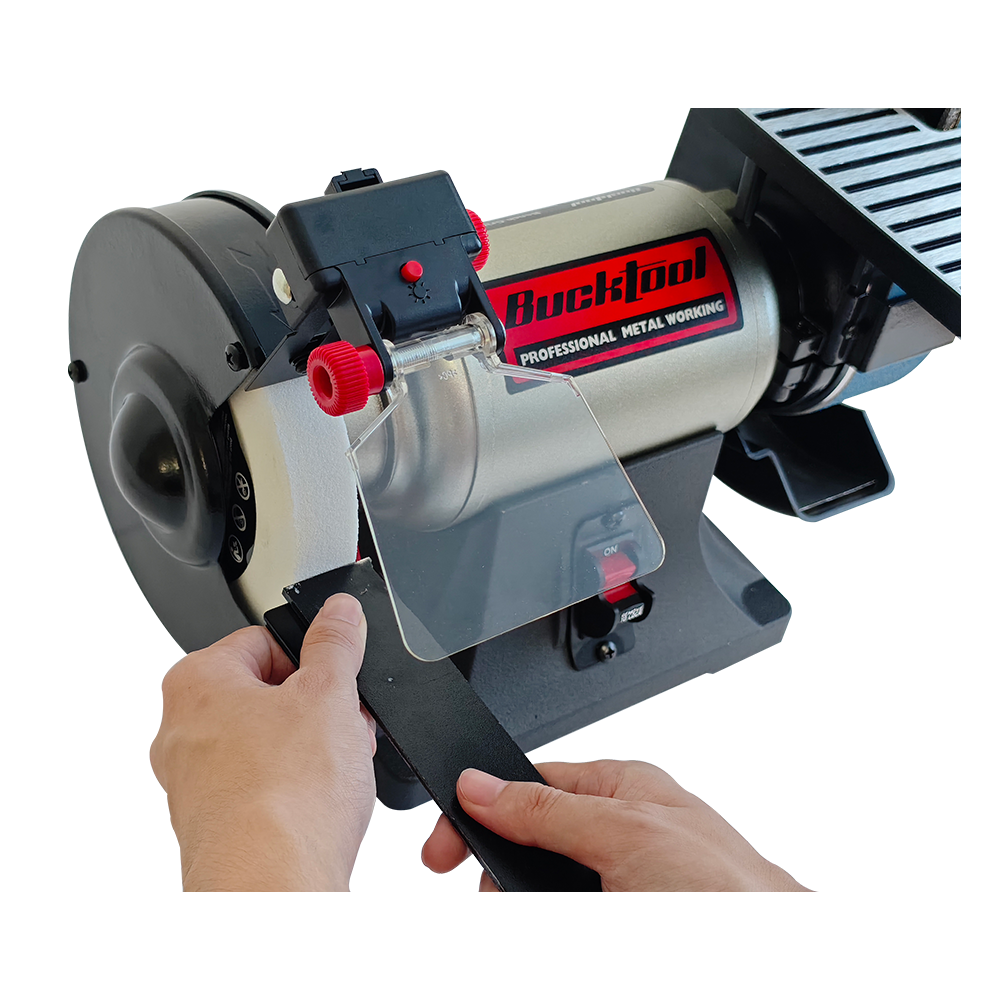 Bucktool Combo 2" x 42" Belt Sander 6" Bench Grinder, Knife Sharpener with Large Work Table