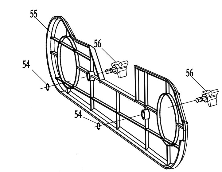 BG2600 Belt Cover Assembly(#54×2, #55,#56×2)