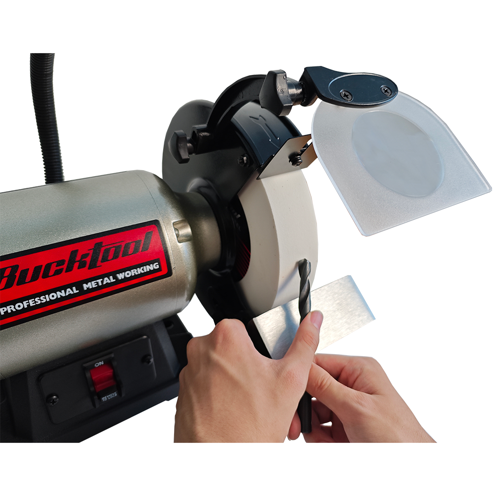 BUCKTOOL 8 Inch 3/4 HP Low-Speed Bench Grinder fit CBN Wheel Wobble-free Wheel