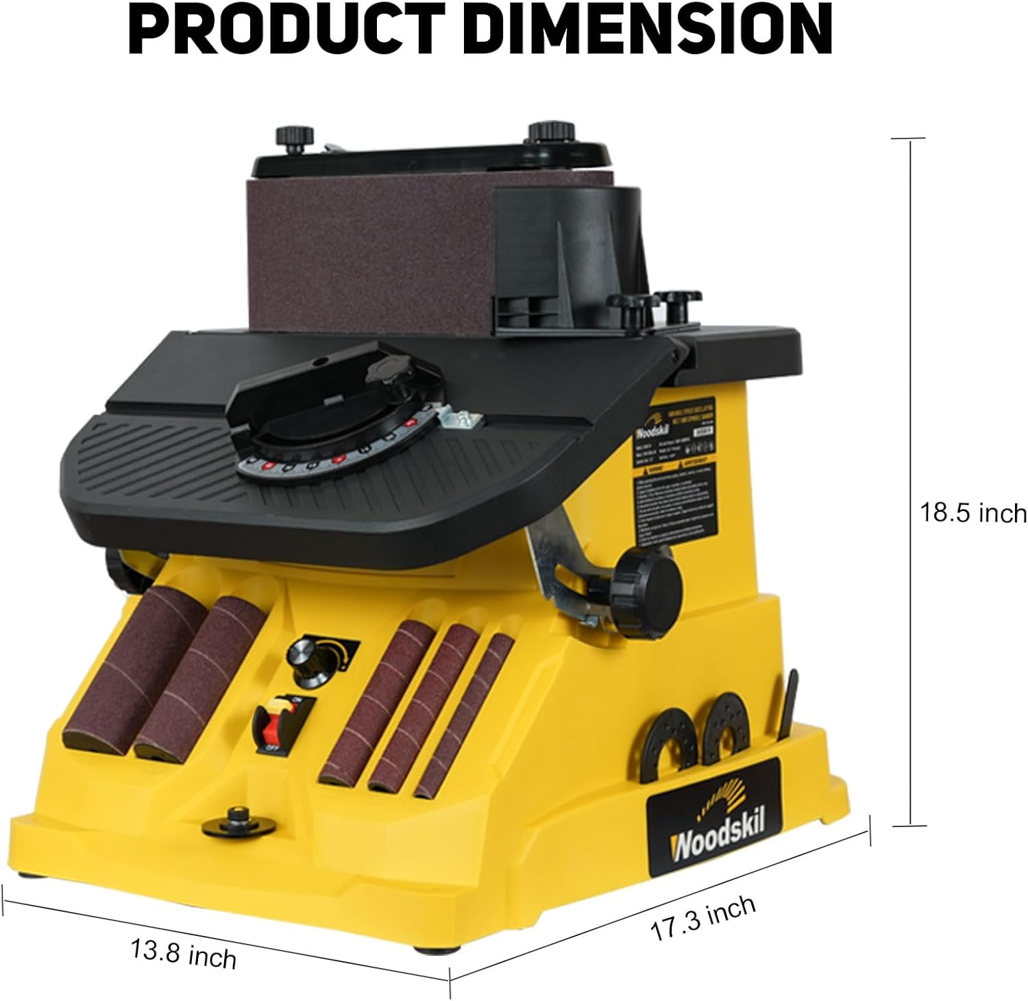 4A Variable Speed Oscillating Belt and Spindle Sander - 4x24" Belt, 5 Sanding Sleeves, 1000-1800RPM Adjustable Speed Control for Woodworking Projects OSM-2V