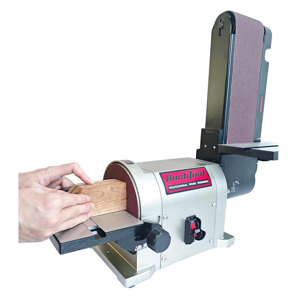 Bucktool 5.0A Belt Disc Sander 4 in. x 36 in. Belt and 6 in Disc Sander with 3/4HP Direct-drive Motor and Portable Al Base
