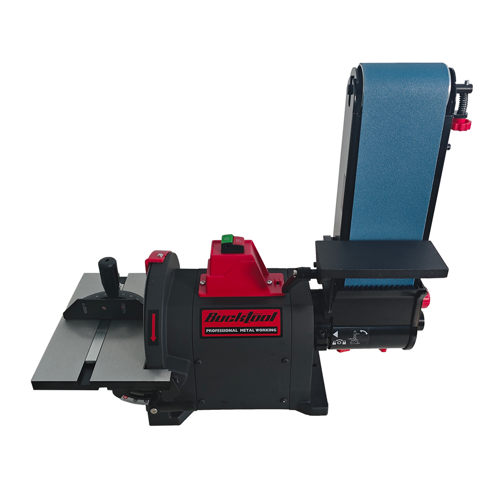 BUCKTOOL 1HP Bench Belt Sander for Metal Working, 4 x 36 in Belt and 8 in Disc Sander with 1HP Direct-drive Motor, Benchtop for Metalworking, BD4801-M