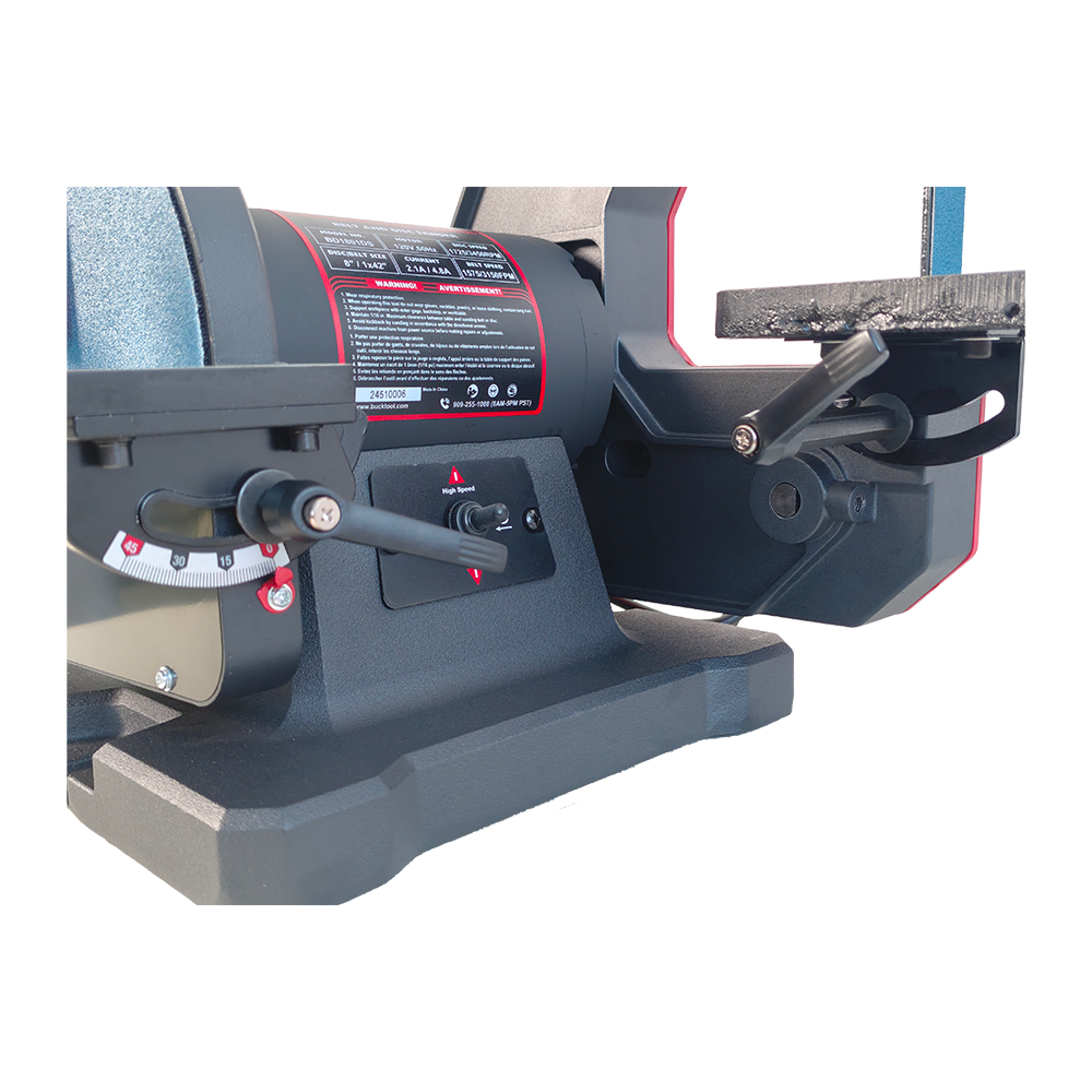 BUCKTOOL Dual-Speed 1″ x 42″ Belt Disc Sander Combo with 3/4 HP 4.8A Direct-Drive Motor for Professional Metalworking