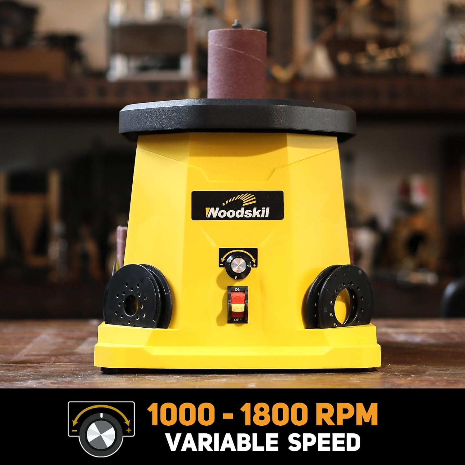 4A Variable Speed Oscillating Spindle Sander, 1000-1800RPM Variable Speed Spindle Sander OSM-1V