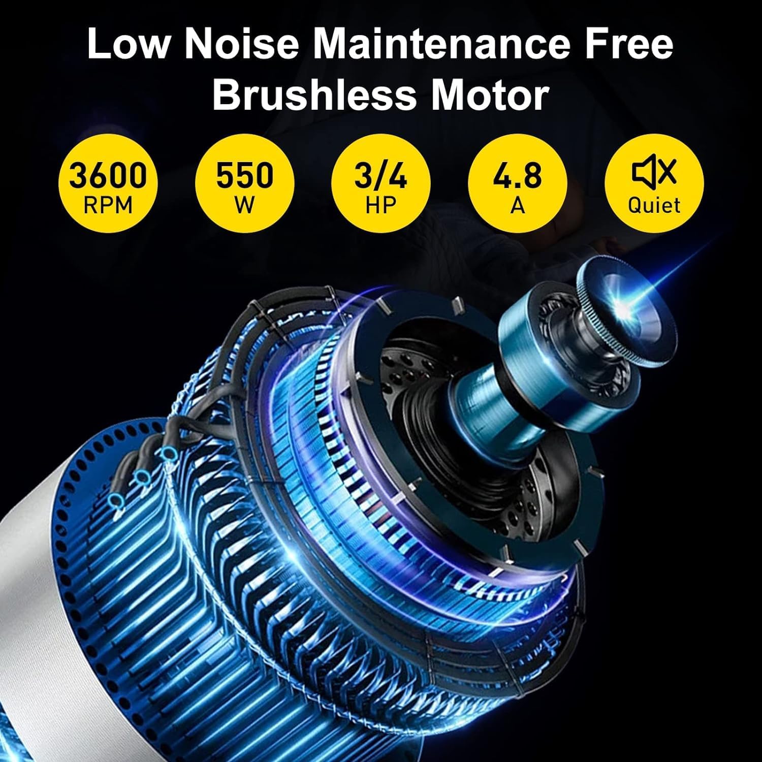 4.8A 3/4HP 8-Inch Bench Grinder, 3600rpm Table Grinder TLG-200L5A