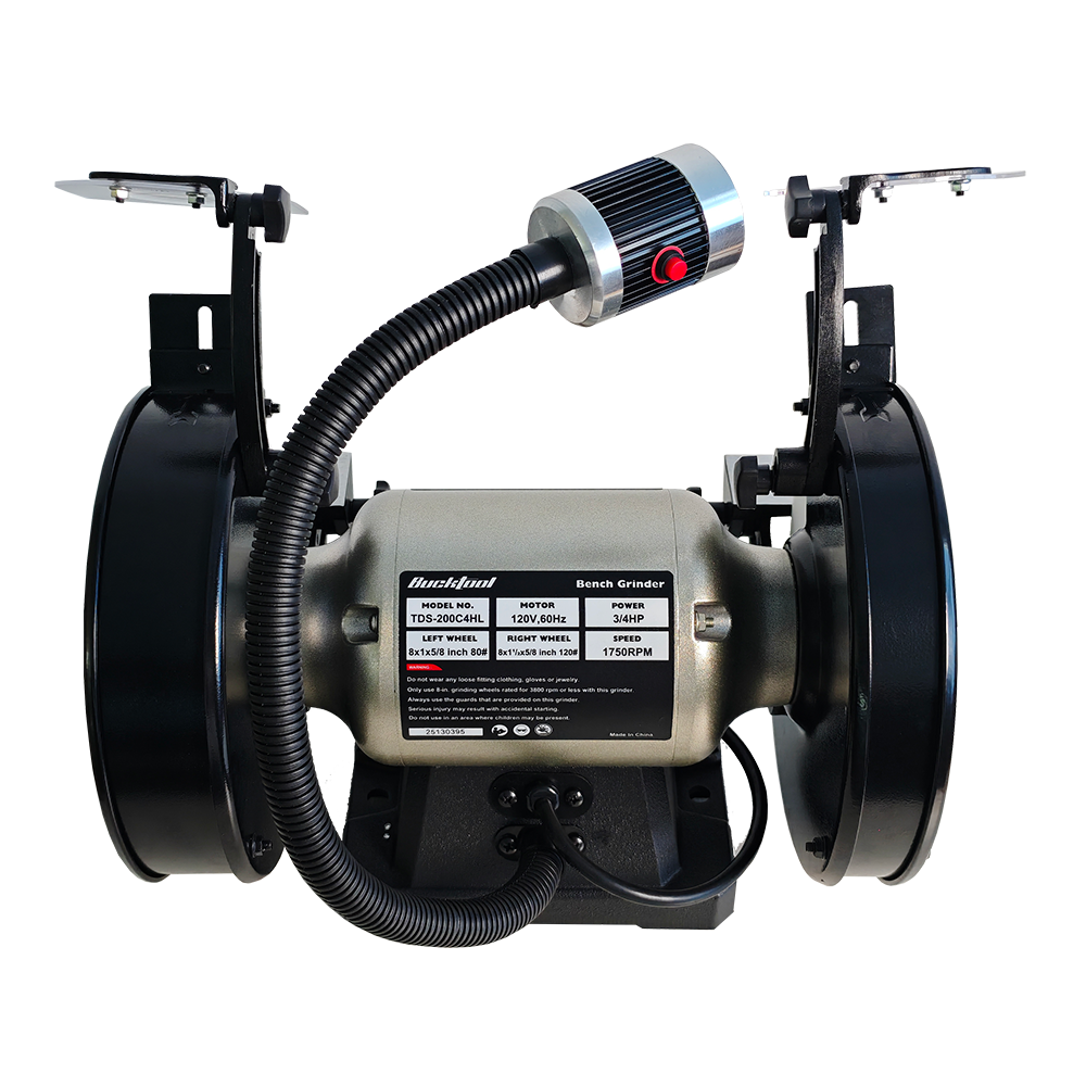 BUCKTOOL Bench Grinder, 8-Inch, 3/4HP Low-Speed Professional Wheel Grinder, CBN Wheel Compatible, Wobble-Free Design, TDS-200C4HL