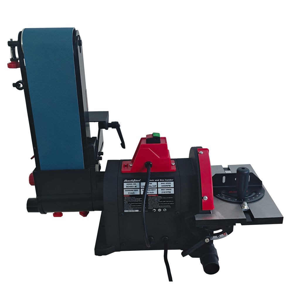 BUCKTOOL 1HP Bench Belt Sander for Metal Working, 4 x 36 in Belt and 8 in Disc Sander with 1HP Direct-drive Motor, Benchtop for Metalworking, BD4801-M