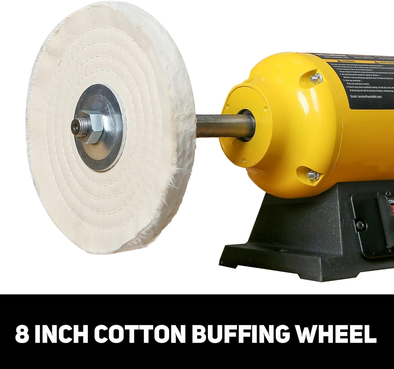 3/4HP Bench Buffer Polisher 4.8A, 8 inch Jewelry Buffer Polisher Machine, 3600 RPM Powerful Bench Polisher TLG-200BGH