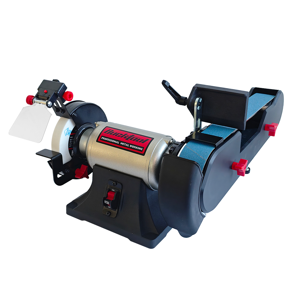 BUCKTOOL Combo Belt Sander and Bench Grinder, 2" x 42" Belt, 6" Grinder, Knife Sharpener with Large Work Table, BG2600