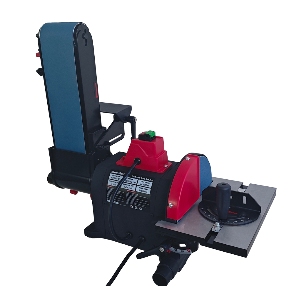 BUCKTOOL Professional Bench Belt Sander 1HP Direct Drive Motor 4x36 inch Belt and 8 inch Disc for Metal Sanding, BD4801-M