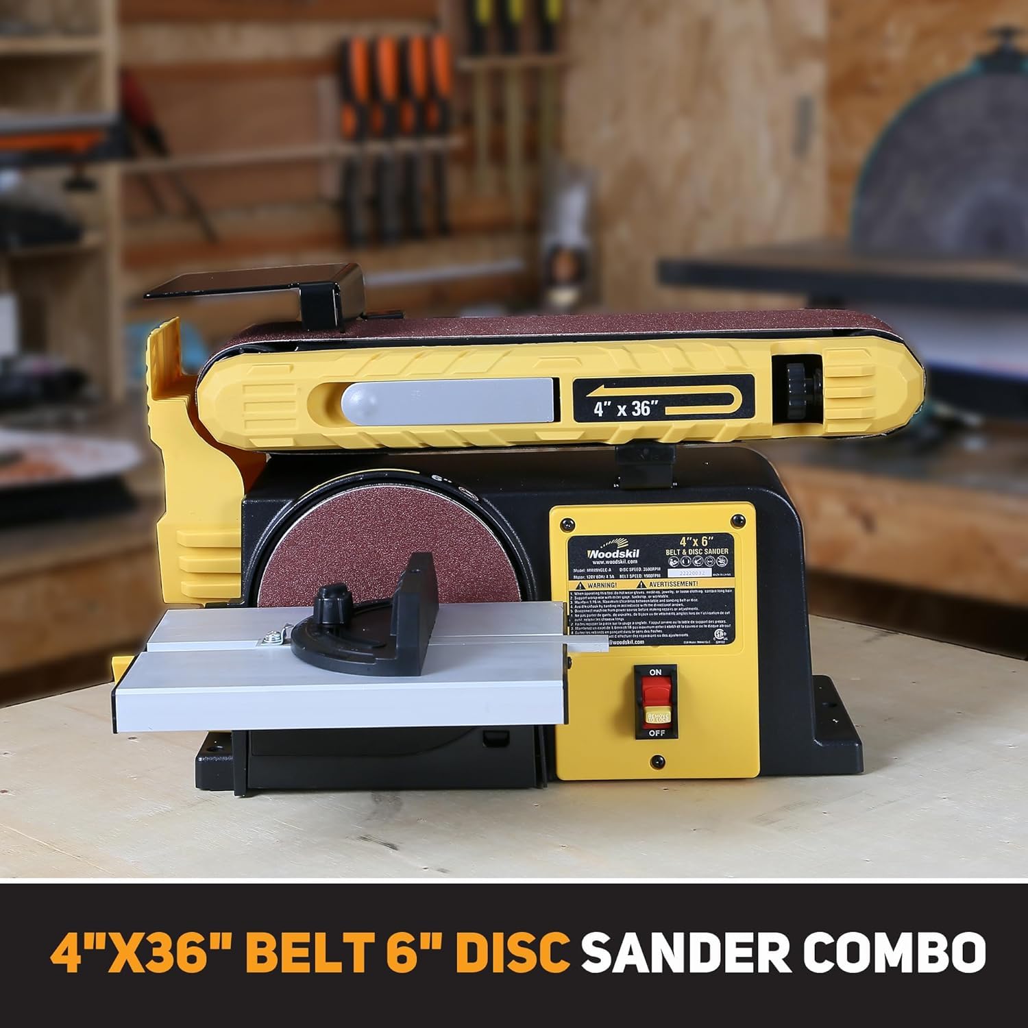 4.5-Amp 3/4HP Belt & Disc Sander Combo, 4x36 in. Belt & 6 in. Disc Sander MM491GLC-A