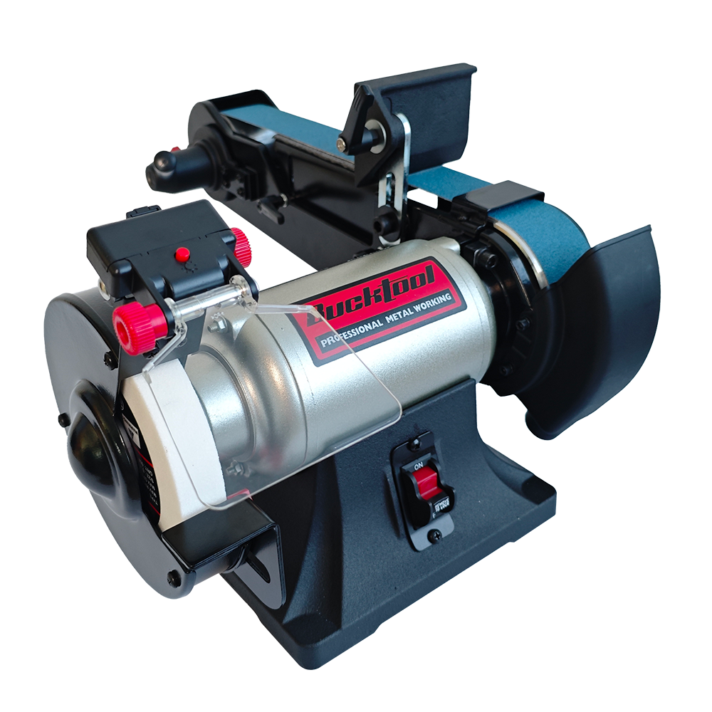 BUCKTOOL Combo Belt Sander and Bench Grinder, 2" x 42" Belt, 6" Grinder, Knife Sharpener with Large Work Table, BG2600