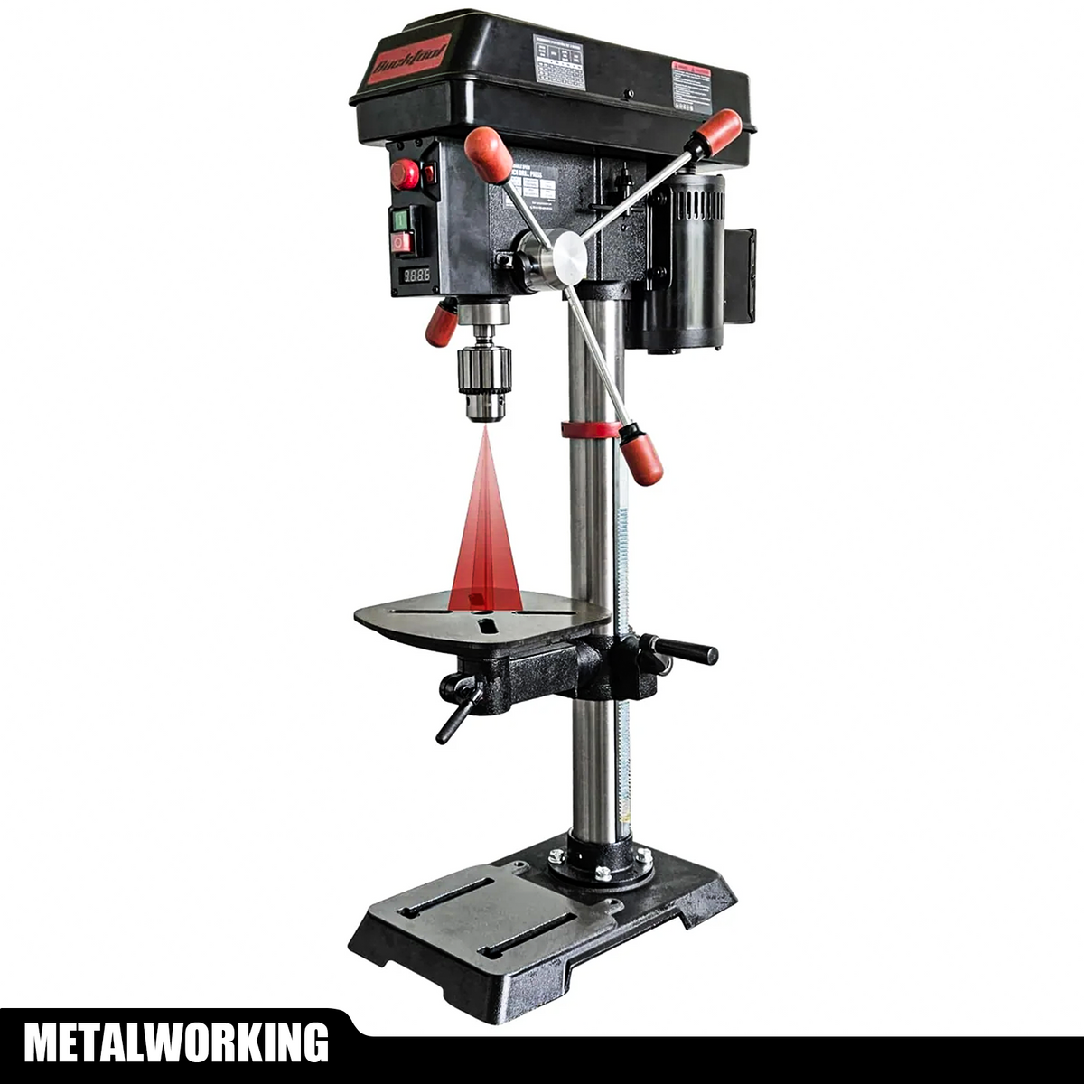 BUCKTOOL 12'' Low Speed Drill Press | 3/4HP 6-Pole Motor (360–2000 RPM) | Precision Tabletop Drill with Laser Guide & LED Worklight | Ideal for Metal & Wood , DP12VL-2