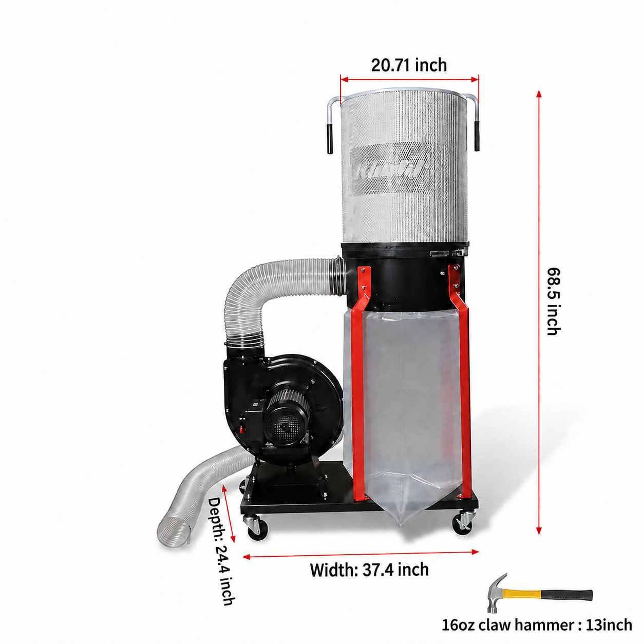 BUCKTOOL DC1100 1-1/2HP 1100 CFM Woodworking Dust Collector with 2-Micron Canister Filter