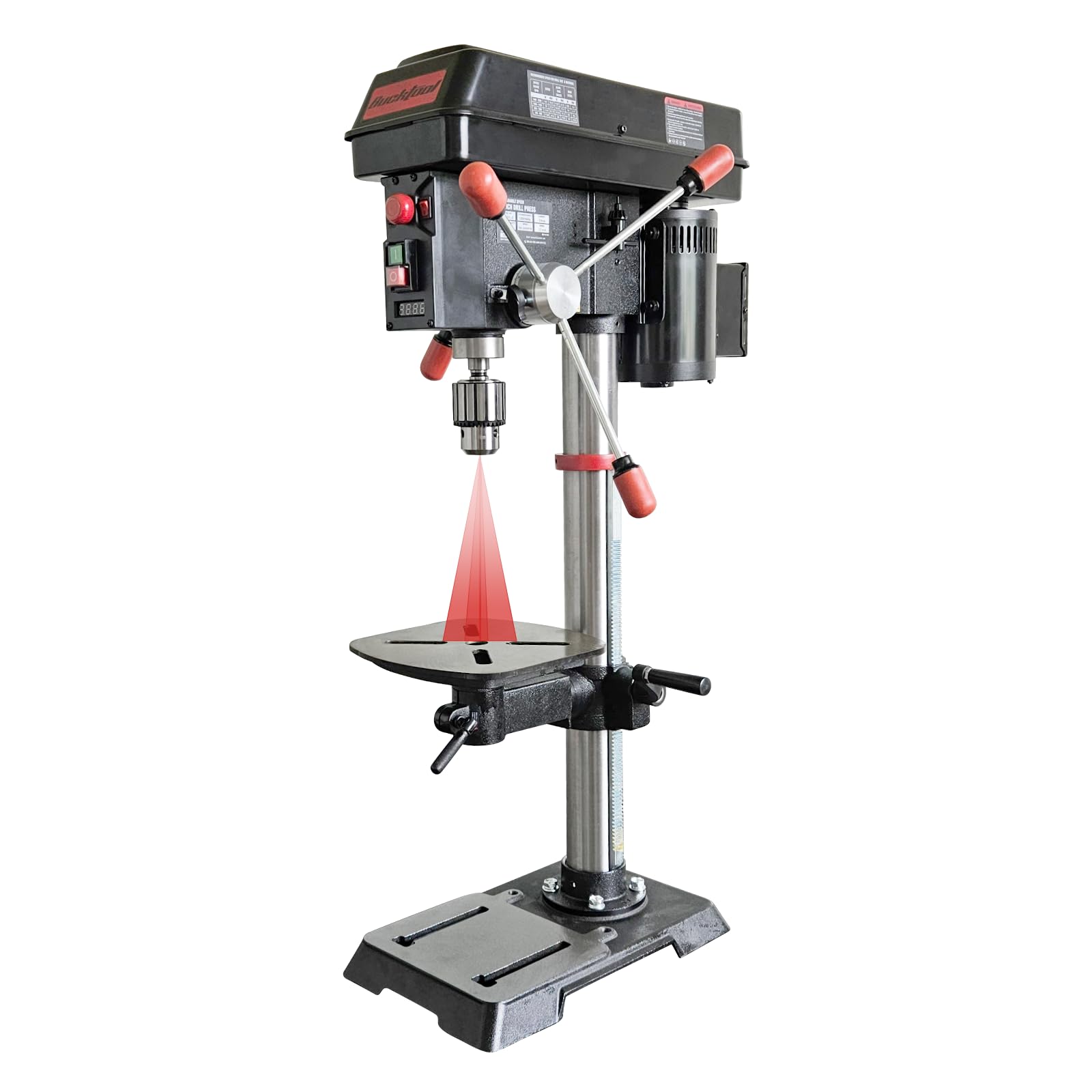 BUCKTOOL 12'' Low Speed Drill Press | 3/4HP 6-Pole Motor (360–2000 RPM
