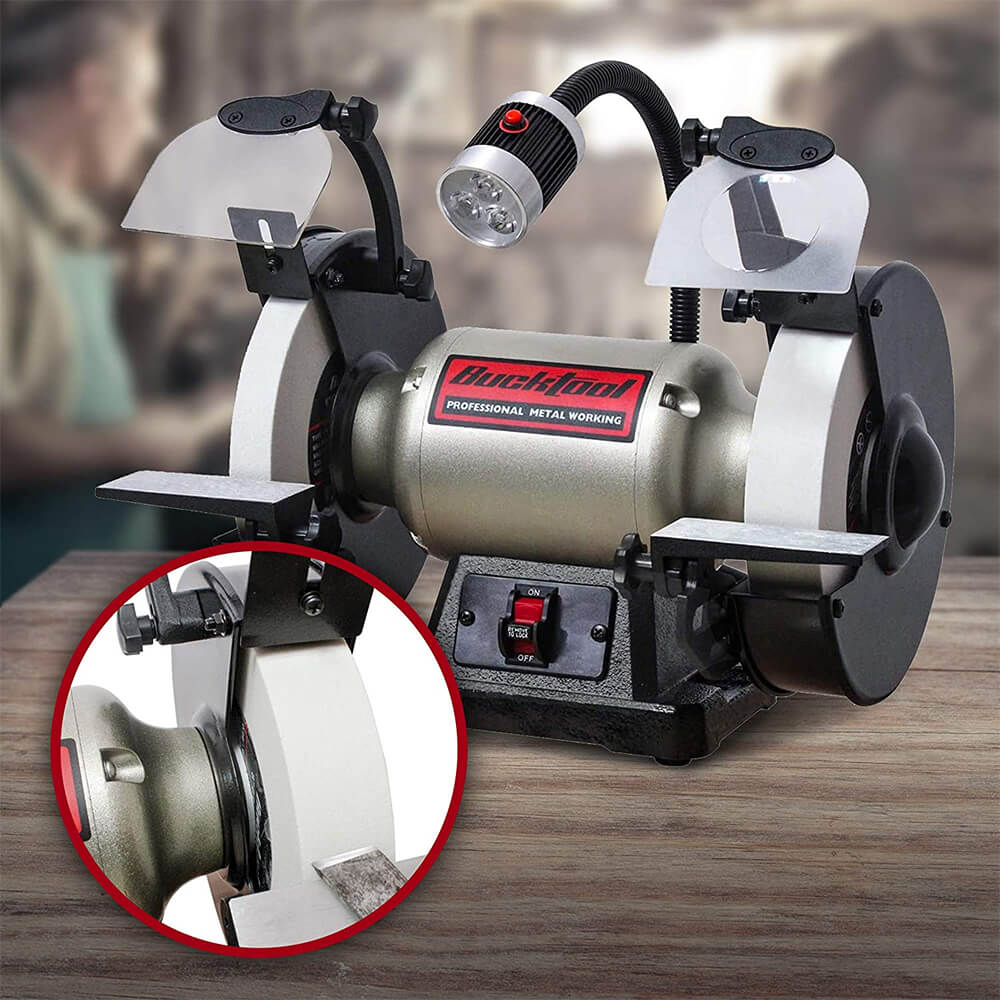 BUCKTOOL 8" White Aluminum Oxide Grinding Wheel 80-120 Grit