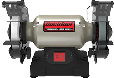 BUCKTOOL Amoladora de banco de baja velocidad de 1/3 HP de 6 pulgadas,  amoladora de rueda sin tambaleo de alta precisión, TLG-150S