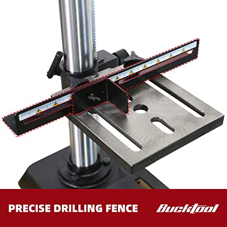BUCKTOOL 10-Inch Drill Press 6.2 Amp 3/4 HP Bench Drill Press 5-Speed Benchtop Drilling Machine with LED Work Light