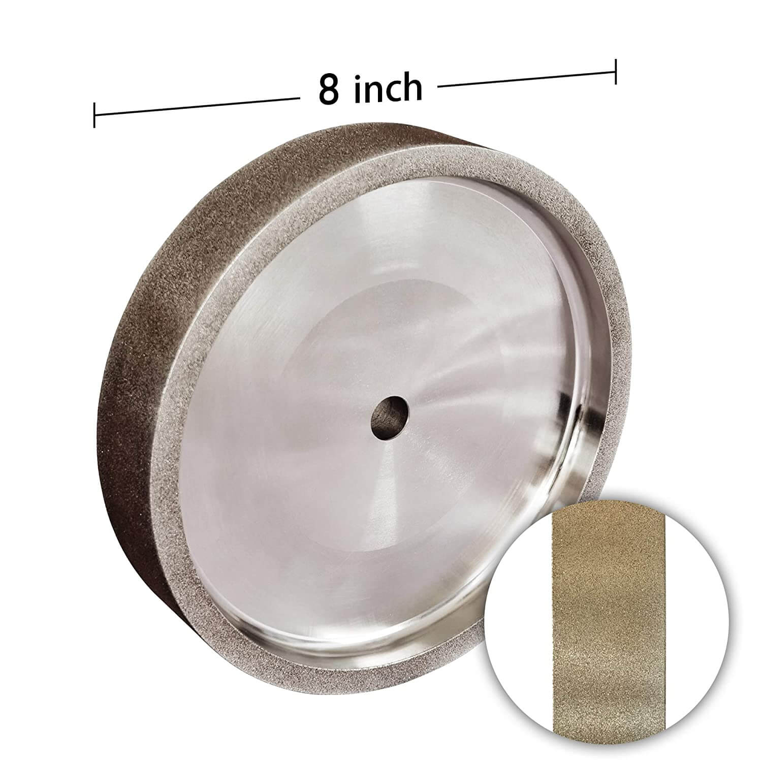 BUCKTOOL CBN Grinding Wheel, Sharpening Wheel, High Speed Steel Tools, 180Grit, 8Inch, 1" Wide, 5/8" Arbor