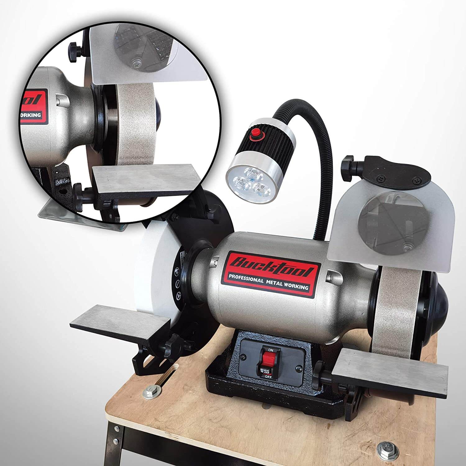 BUCKTOOL CBN Grinding Wheel, Sharpening Wheel, High Speed Steel Tools, 180Grit, 8Inch, 1" Wide, 5/8" Arbor