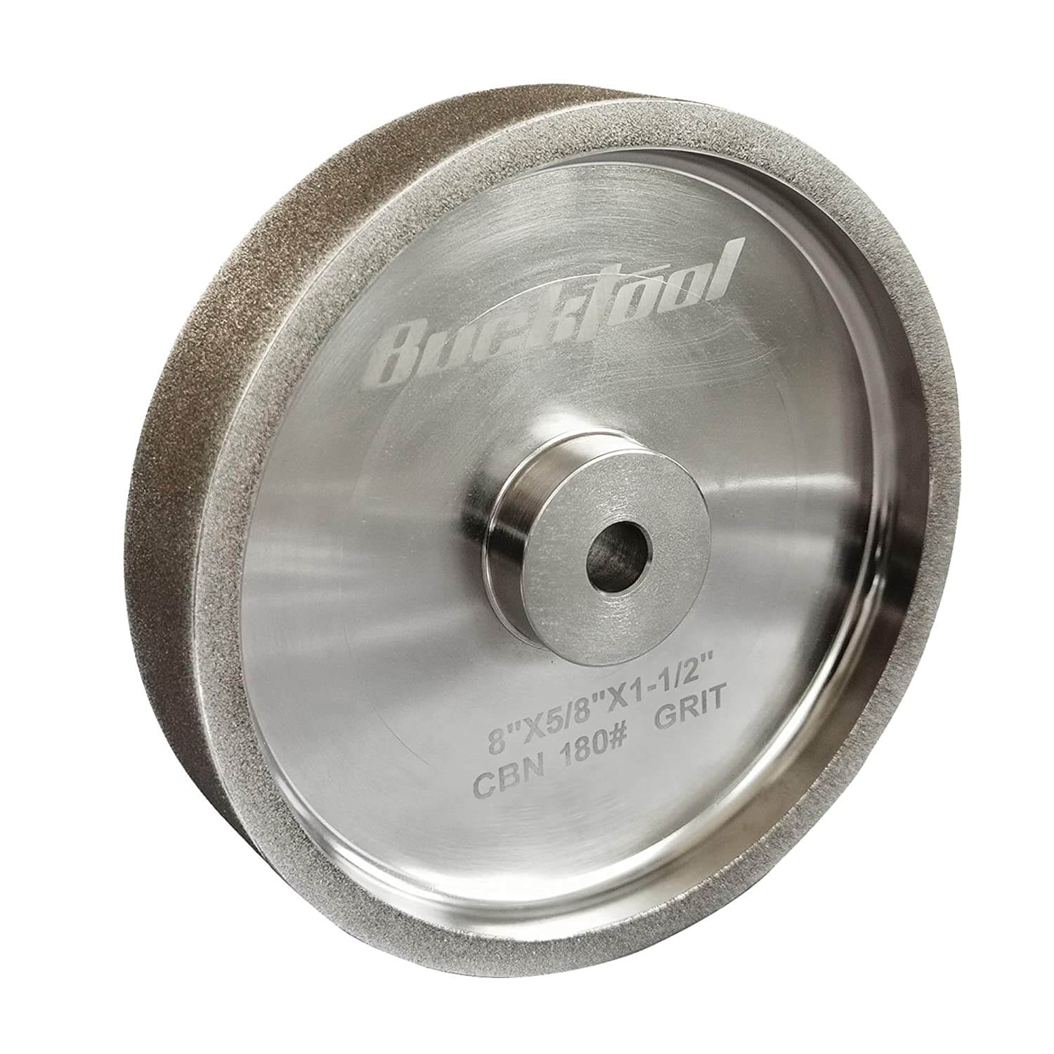 BUCKTOOL CBN Grinding Wheel, Sharpening Wheel, High Speed Steel Tools, 180Grit, 8Inch, 1" Wide, 5/8" Arbor