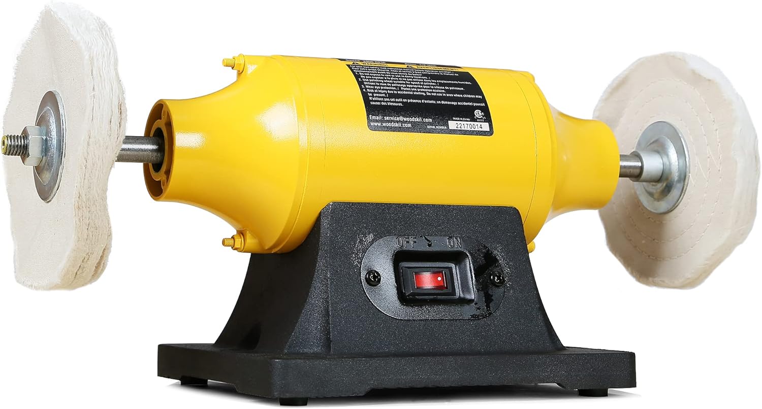 4.0A Bench Buffer Polisher, 6 Inch Jewelry Buffer Polishing Machine, 3450 RPM Bench Polisher ‎TLG-150BGC-A