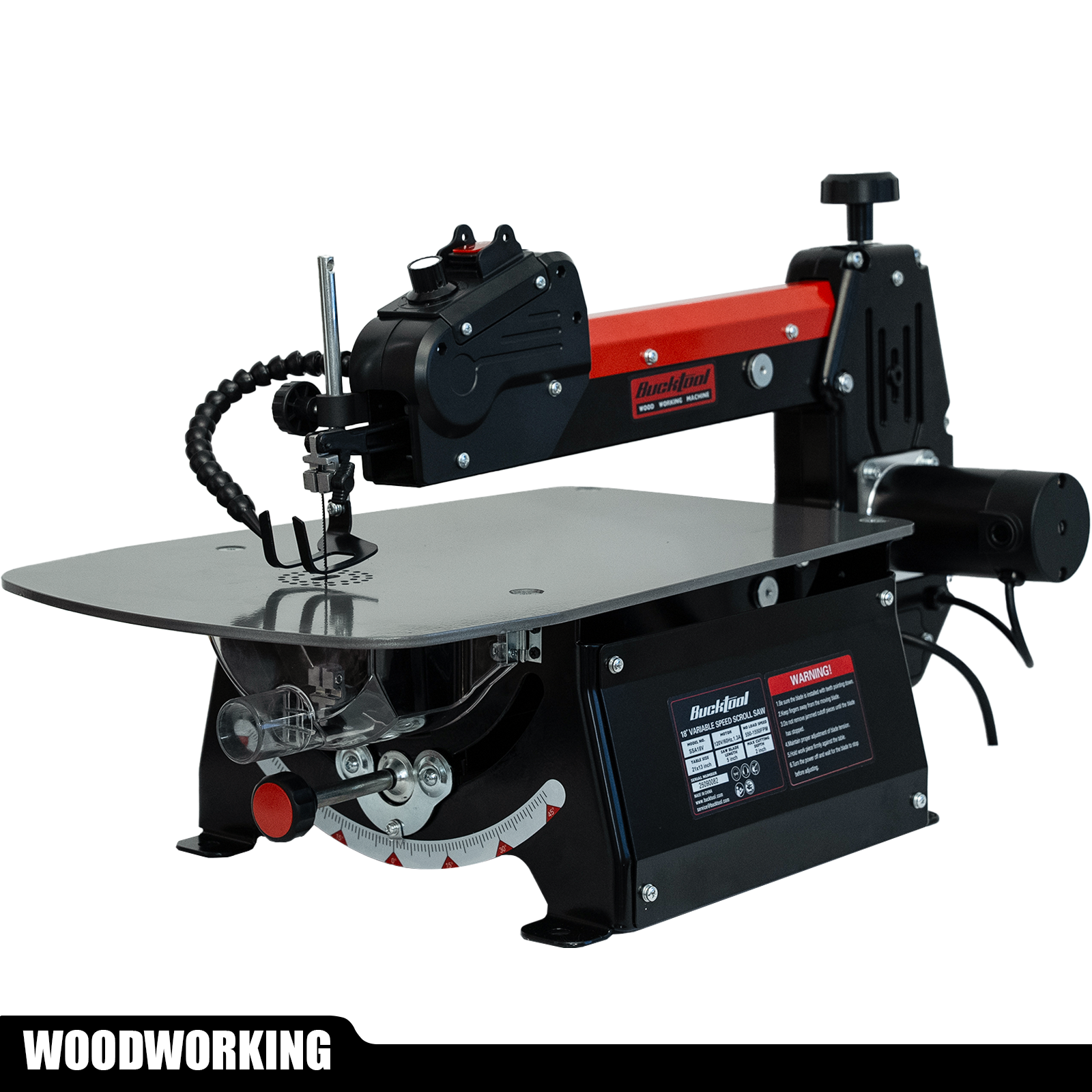 Bucktool 18 Inch Variable Speed Scroll Saw, 1.3A Power Scroll Saws SSA18V