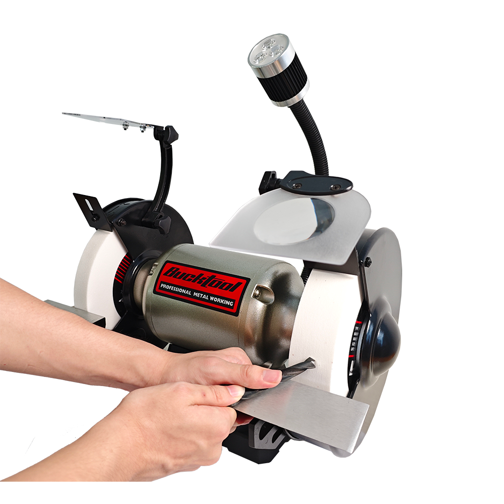 BUCKTOOL Bench Grinder, 8-Inch, 3/4HP Low-Speed Professional Wheel Grinder, CBN Wheel Compatible, Wobble-Free Design, TDS-200C4HL