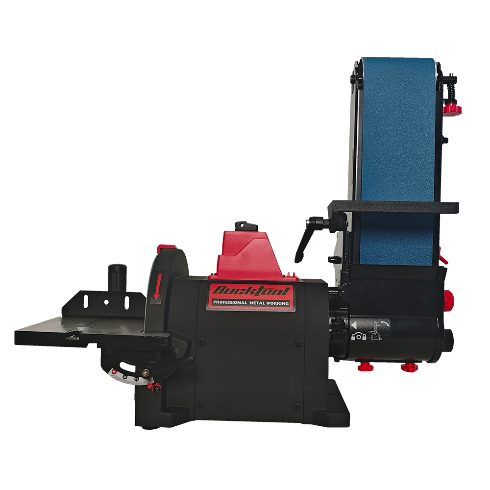 BUCKTOOL 1HP Bench Belt Sander for Metal Working, 4 x 36 in Belt and 8 in Disc Sander with 1HP Direct-drive Motor, Benchtop for Metalworking, BD4801-M