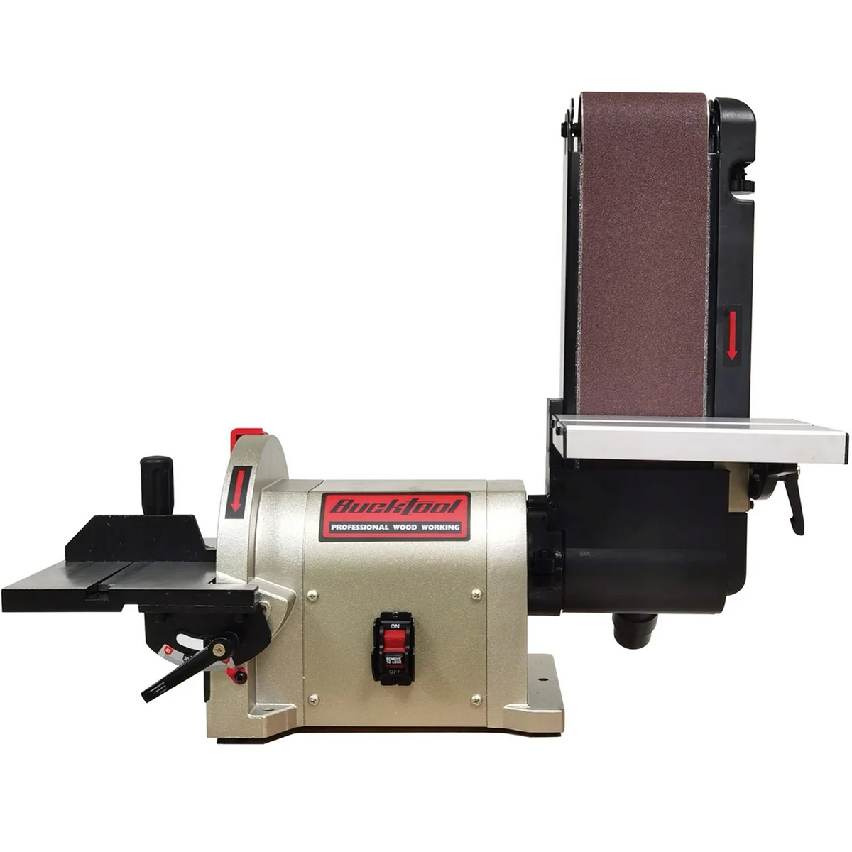 BUCKTOOL Bench Belt Sander with Direct Drive, 4x36 in. Belt & 8 in. Disc, 3/4HP, 5.0A BD4801