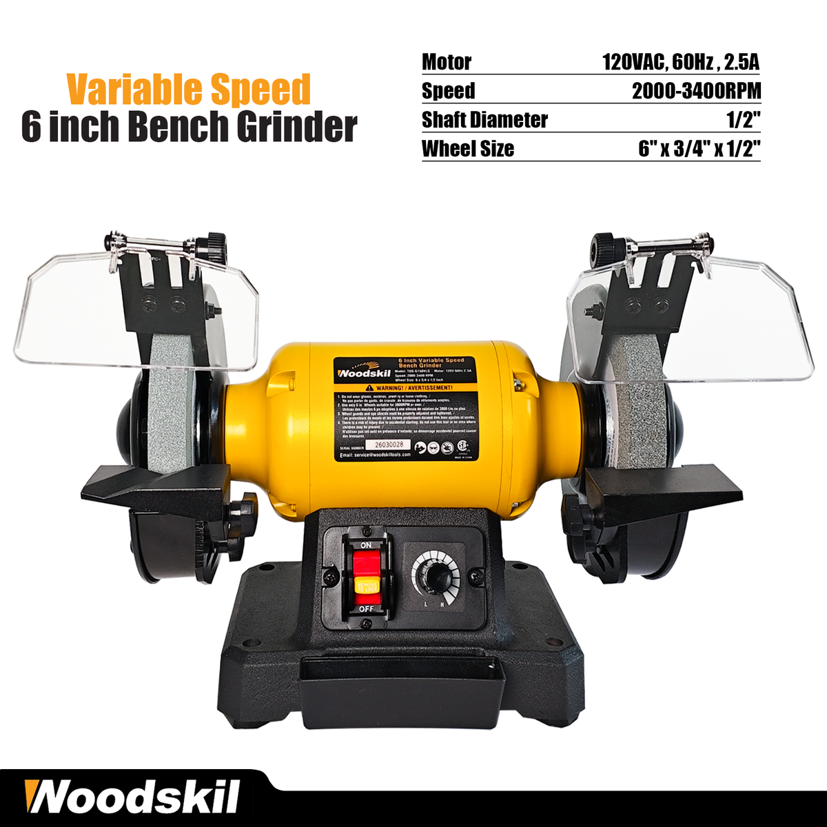 6" Variable Speed Bench Grinder