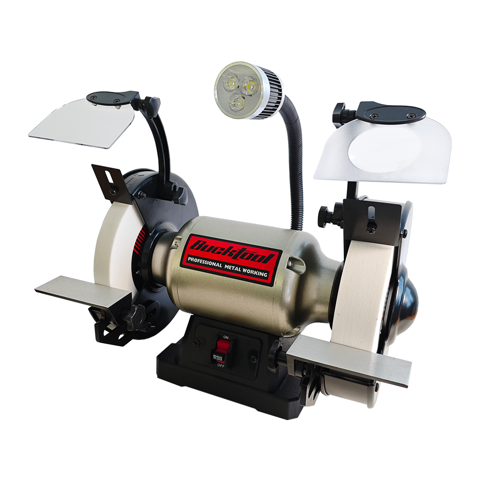 BUCKTOOL 8 Inch 3/4 HP Low-Speed Bench Grinder fit CBN Wheel  Wobble-free Wheel