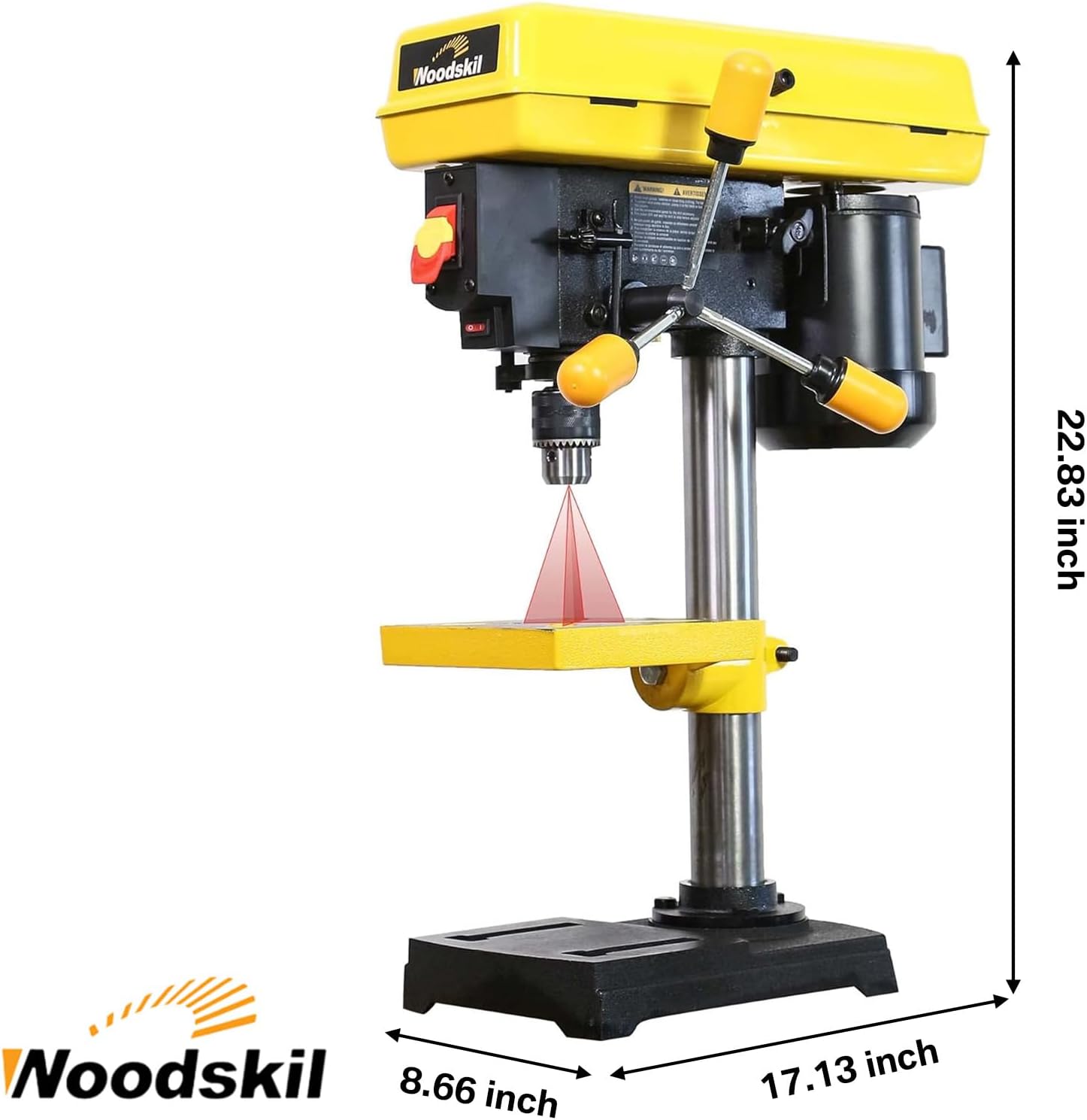 8 Inch Drill Press, 2.3 Amp 5-Speed Bench Drill Press with Laser Guide and Cast Iron Worktable