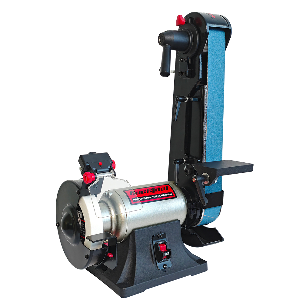BUCKTOOL Combo Belt Sander and Bench Grinder, 2" x 42" Belt, 6" Grinder, Knife Sharpener with Large Work Table, BG2600