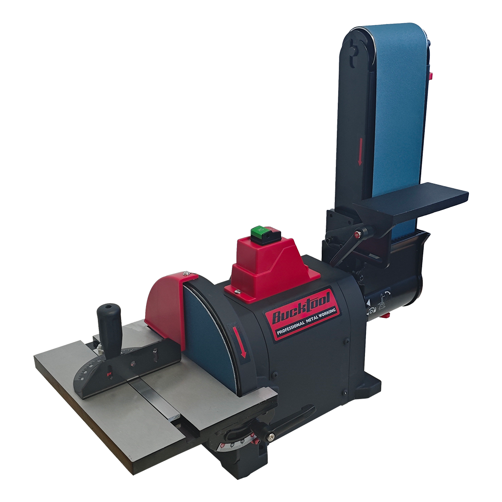 BUCKTOOL Professional Bench Belt Sander 1HP Direct Drive Motor 4x36 inch Belt and 8 inch Disc for Metal Sanding, BD4801-M