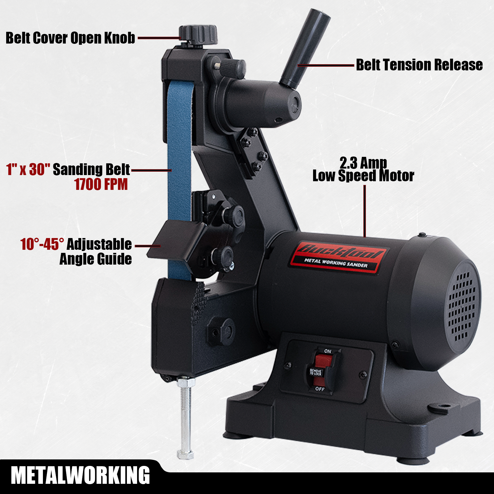 Bucktool 2.3A 1×30 Inch Low-Speed Belt Sander for Knife Sharpening ‎BS130