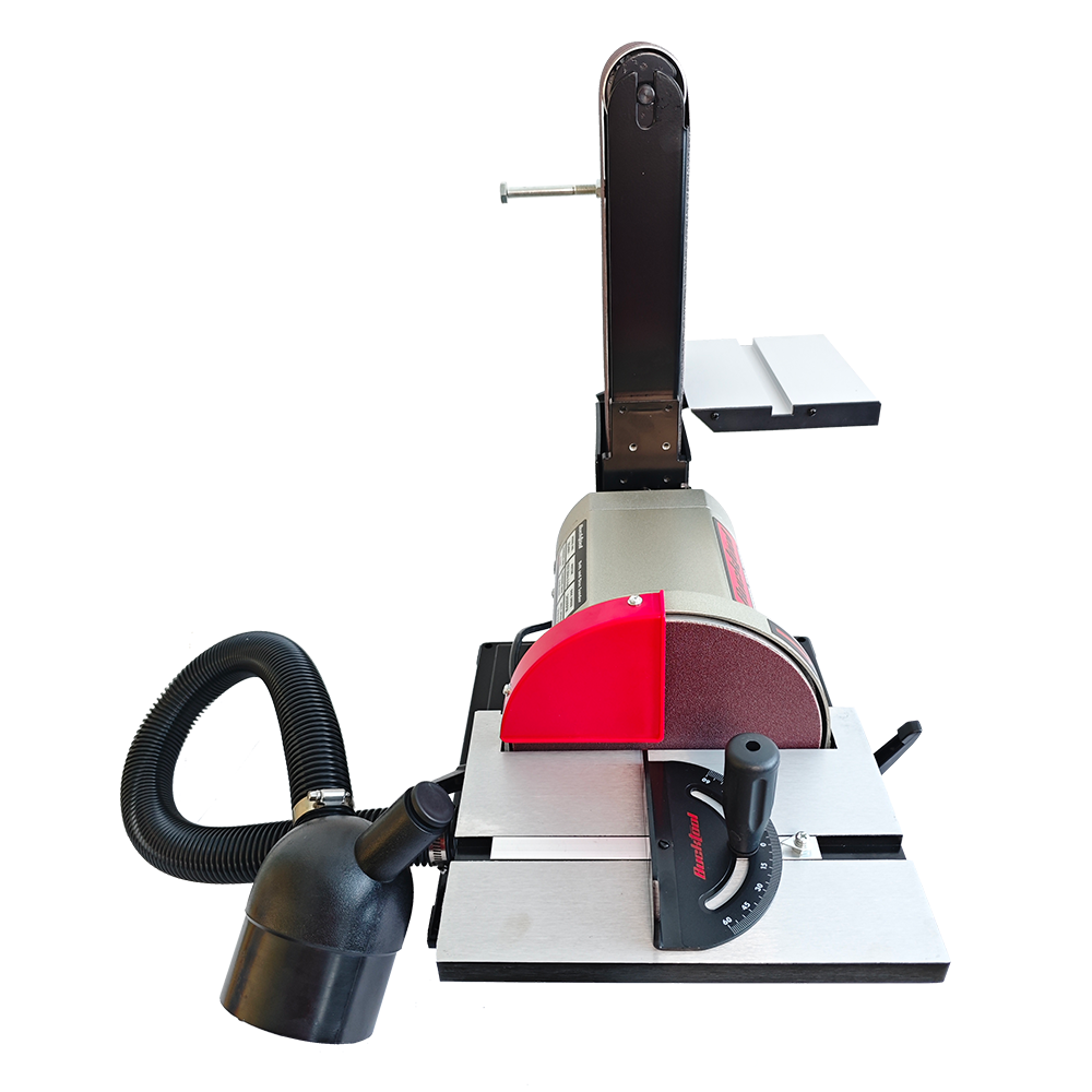 BUCKTOOL 4″ x 36″ Belt Sander & 8″ Disc Bench Sander with 3/4 HP Direct-Drive Motor, Rotating Base & Dust Collection Kit for Woodworking