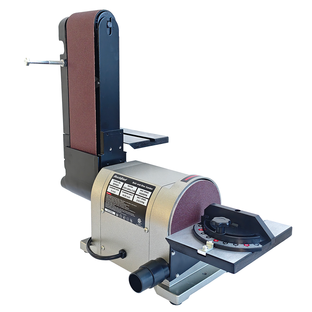 Bucktool 5.0A Belt Disc Sander 4 in. x 36 in. Belt and 6 in Disc Sander with 3/4HP Direct-drive Motor and Portable Al Base
