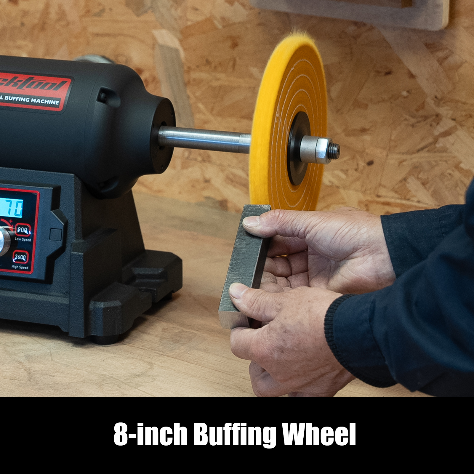 BUCKTOOL 1HP VFD Motor 8-Inch Variable Speed Bench Buffer Polisher TDS-I200VBG