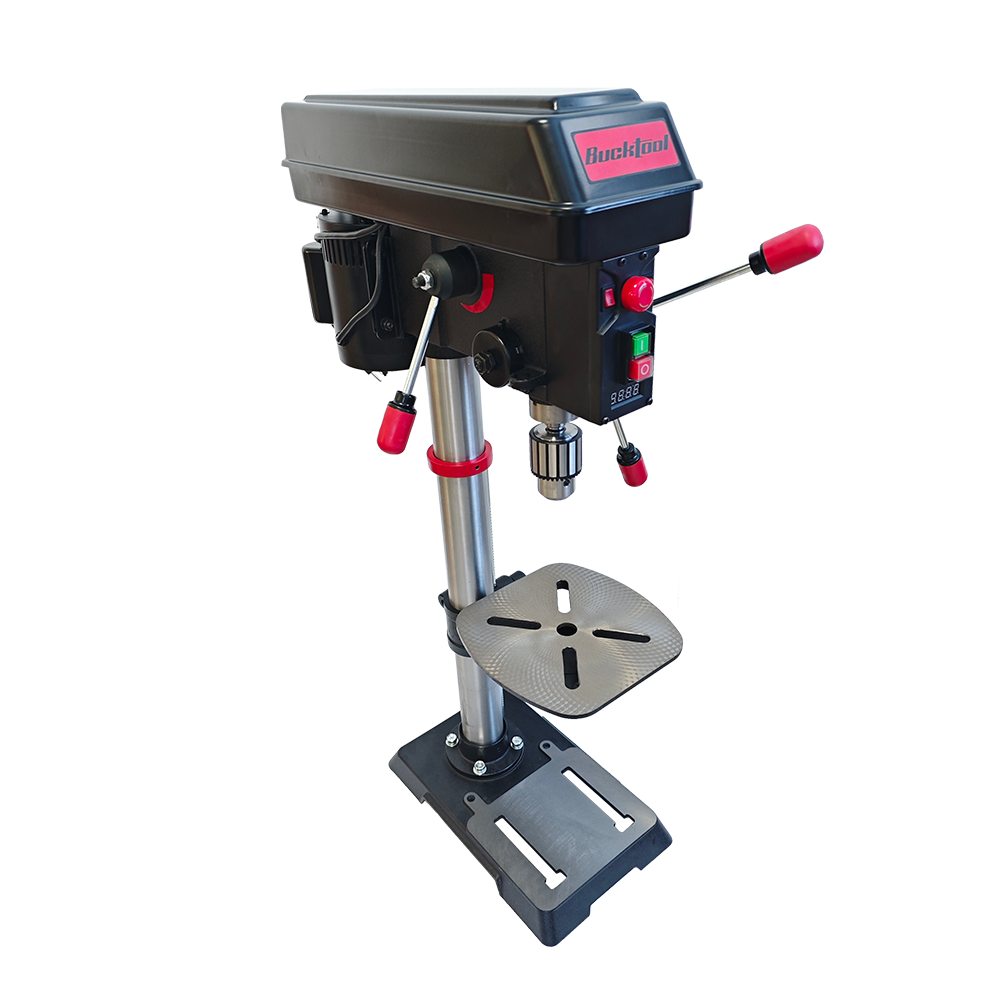 BUCKTOOL Bench Drill Press, 12-Inch, 6.2A, 3/4HP Variable Speed with Laser Guide and Work Light