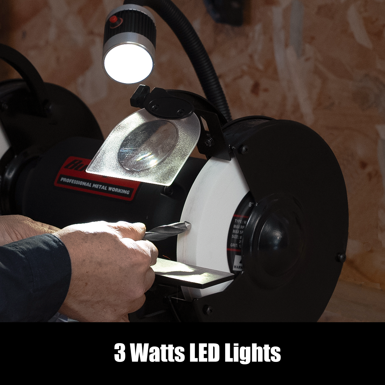 Bucktool 8" VFD 1HP Power Variable Speed Wobble-free Bench Grinder for Knife, Metalworking ‎TDS-I200VL