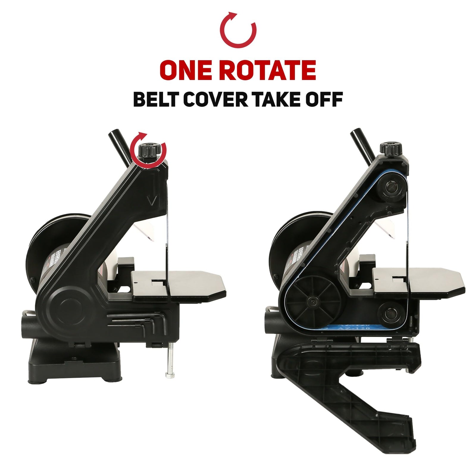 Bucktool Bench Belt Grinder Combo, 1x30 inch Belt & 6 inch Grinder, 1/