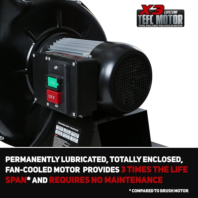 BUCKTOOL DC1100 1-1/2HP 1100 CFM Woodworking Dust Collector with 2-Micron Canister Filter
