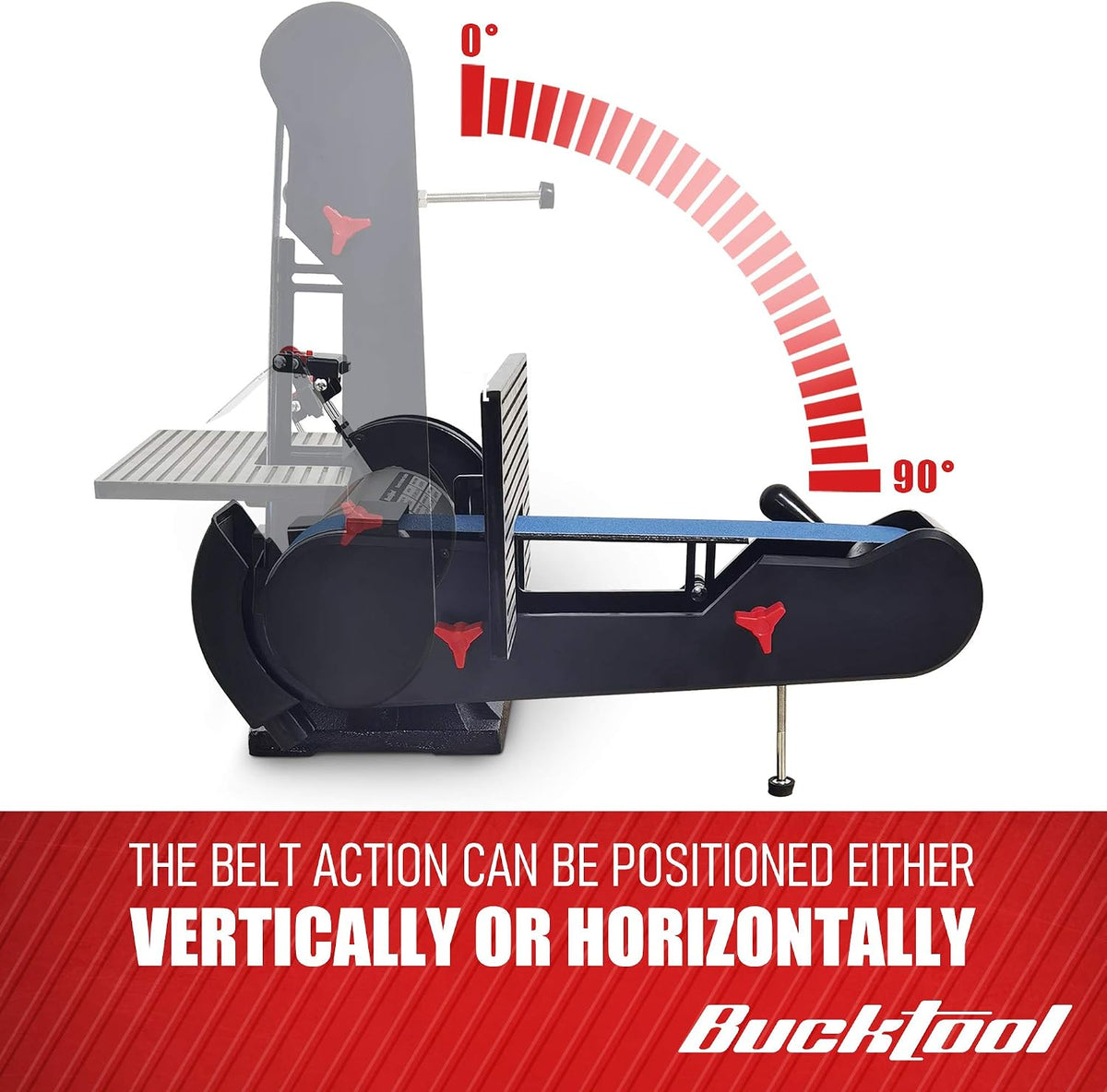 BUCKTOOL Combo Belt Sander and Bench Grinder, 2" x 42" Belt, 6" Grinder, Knife Sharpener with Large Work Table, BG2600