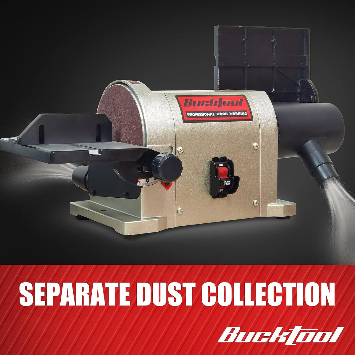 BUCKTOOL Belt Sander, with 4 x 36 in. Belt & 6 in. Disc, 5.0A 3/4HP Direct-Drive Motor with Portable Aluminum Base, BD4603