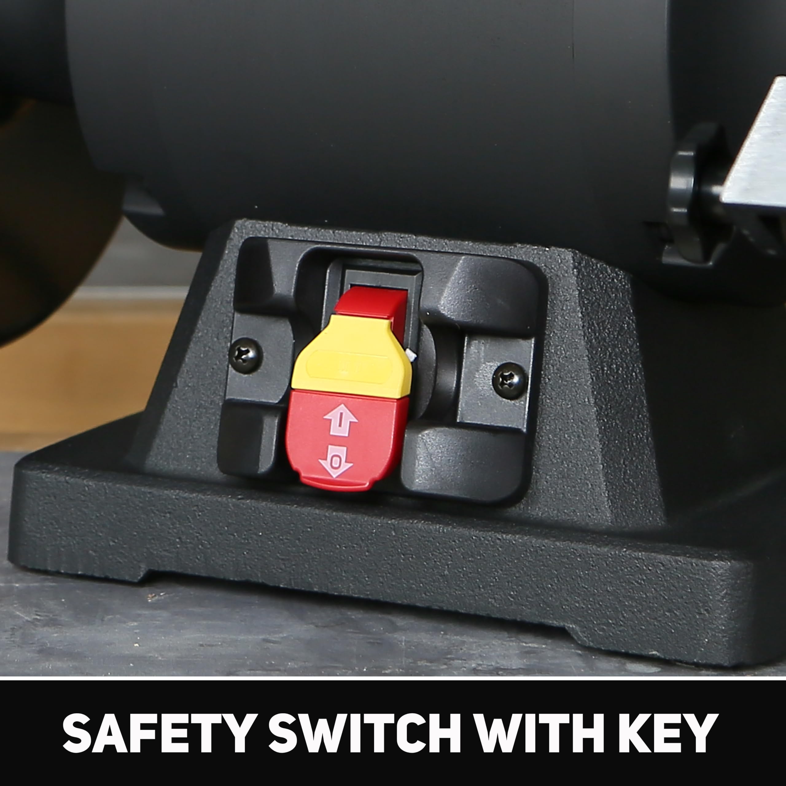 BUCKTOOL 1.0 HP 8 Inch High Speed Bench Grinder, 3590 RPM Table Grinder with 4.8A Motor, High Precision Wobble-free Wheel Grinder, TDS-200HD