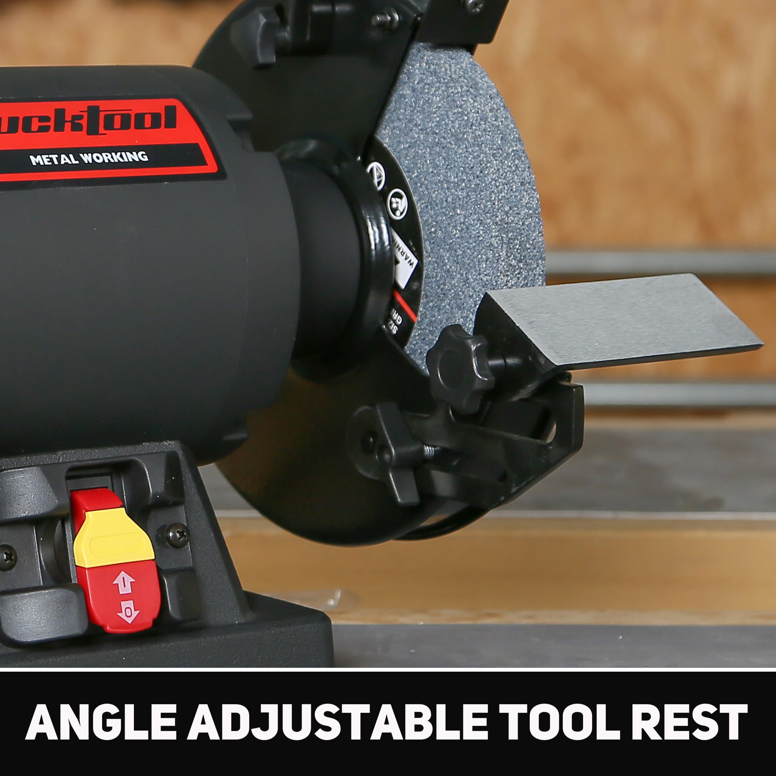 BUCKTOOL 1.0 HP 8 Inch High Speed Bench Grinder, 3590 RPM Table Grinder with 4.8A Motor, High Precision Wobble-free Wheel Grinder, TDS-200HD