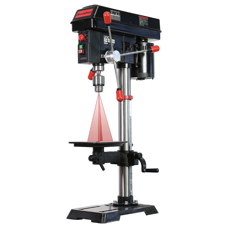 BUCKTOOL DP12VL 12-INCH 6.2-A Professional Bench Drill Press with IIIA Laser and Work Light